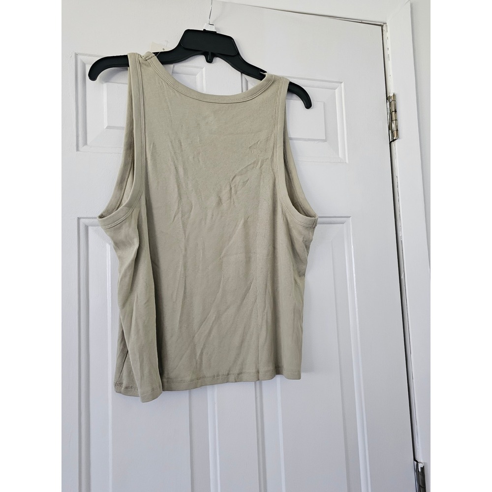 A New Day Tank Top Womens 2X Light Green NEW Ribbed Cotton Modal Stretch Casual - Picture 2 of 8